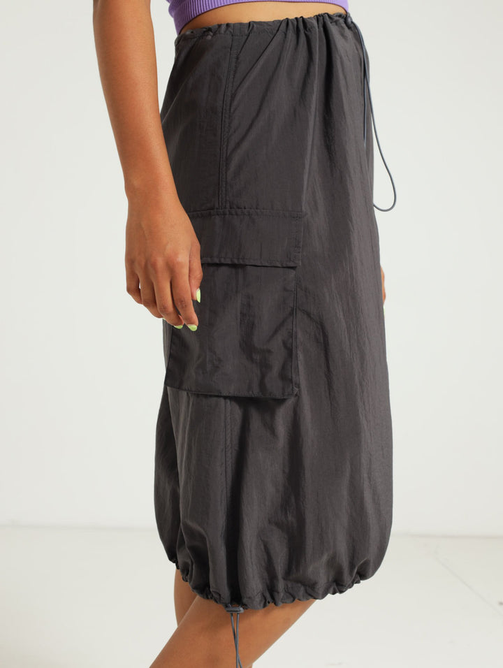 Toggle Midi Cargo Skirt - Charcoal