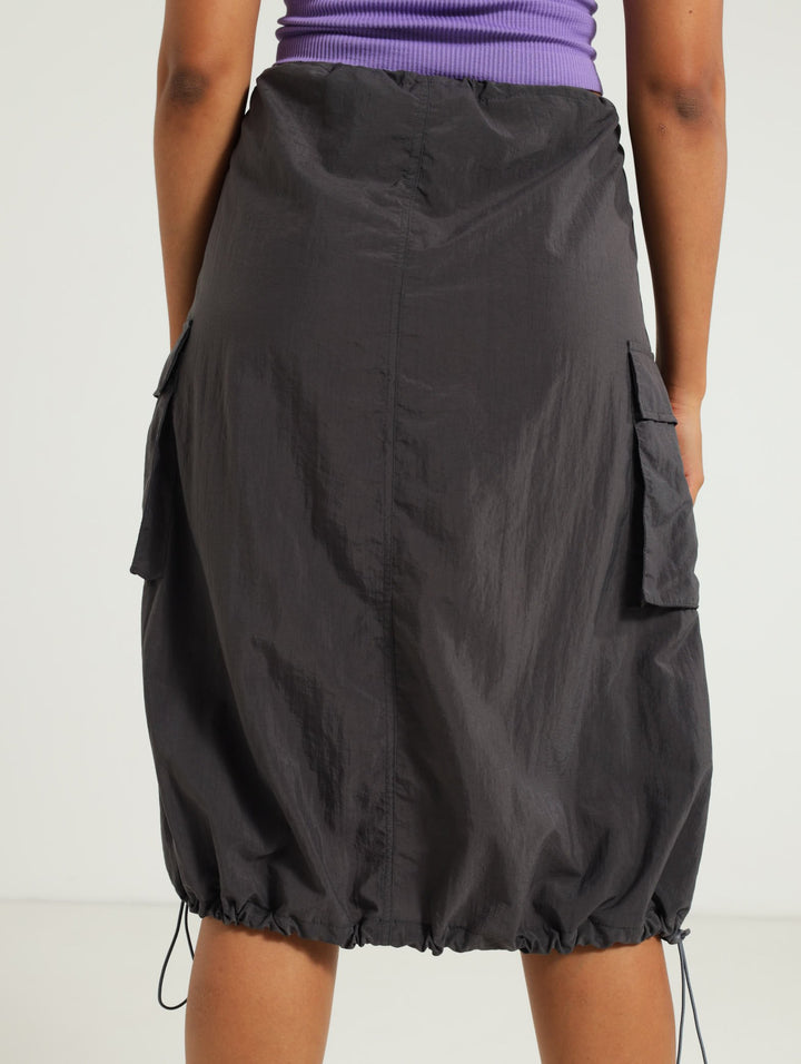 Toggle Midi Cargo Skirt - Charcoal