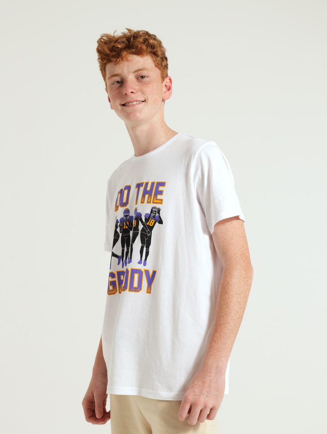 Boys Griddy Dance Tee - White