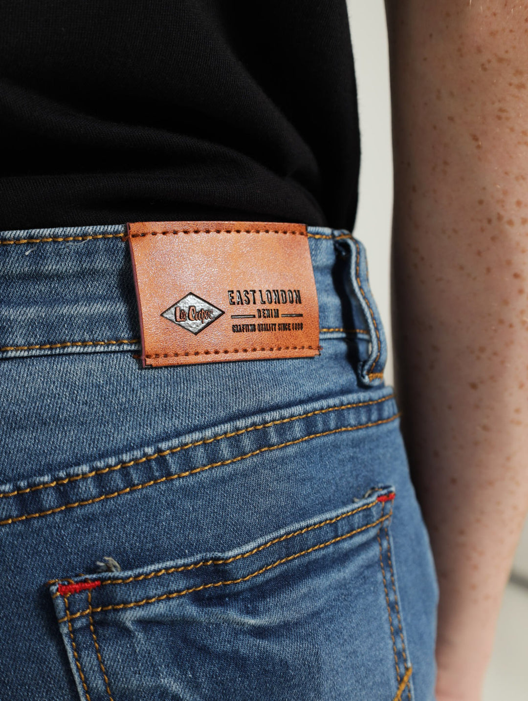 Boys Embossed Pocket Denim Jean - Mid Blue