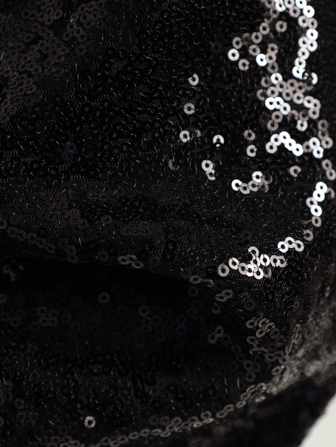 Long Sleeve V-Neck Sequin Dress - Black