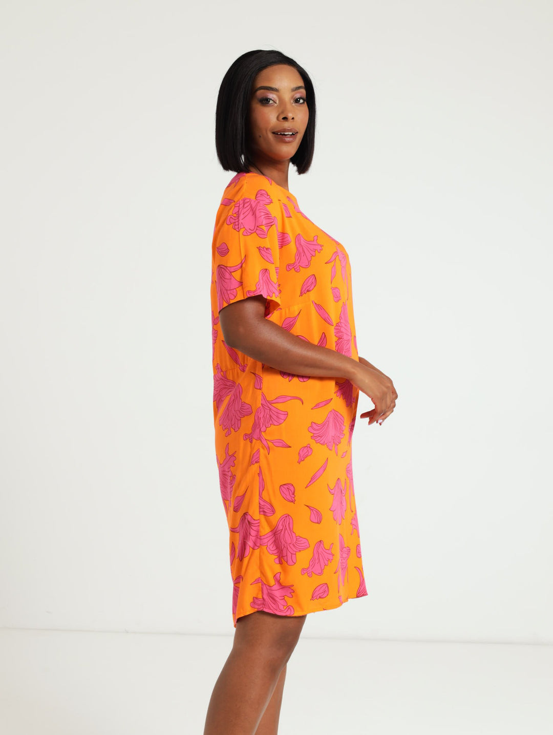 Back Detail Shift Dress - Pink