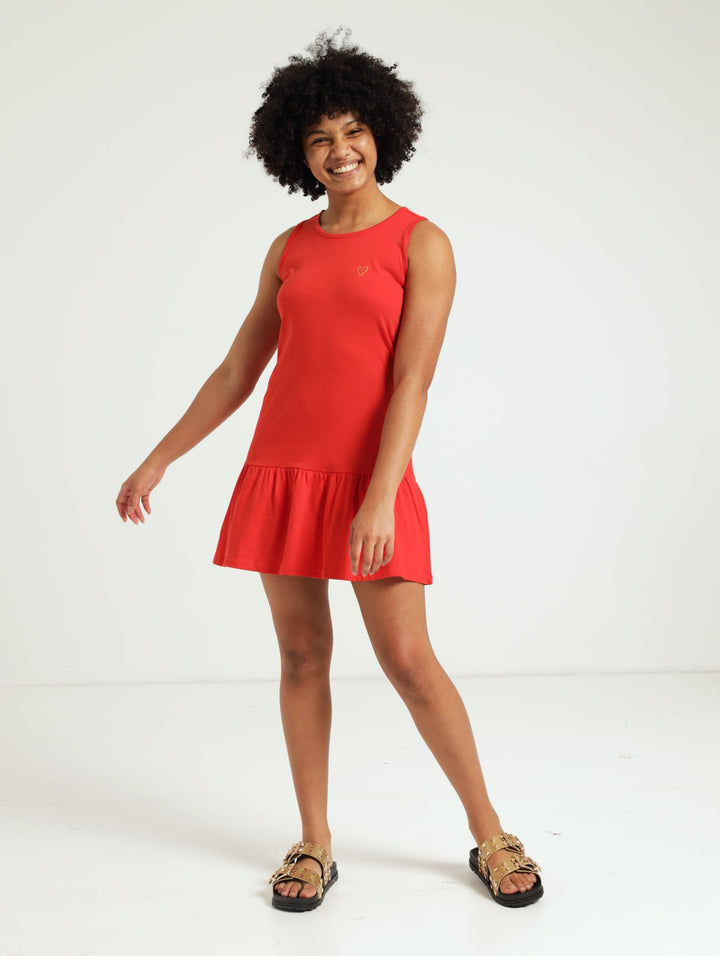 Girls Sleeveless Dress - Red