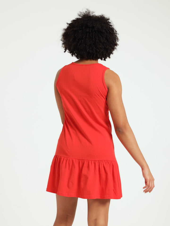 Girls Sleeveless Dress - Red