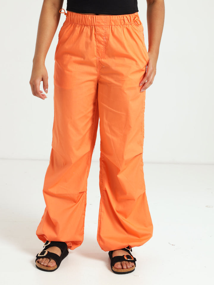 Girls Parachute Pants - Coral