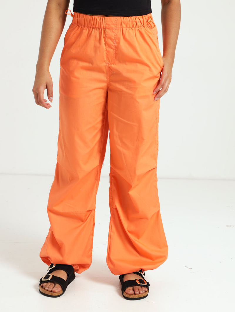 Girls Parachute Pants - Coral