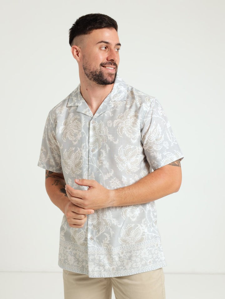 Border Print Shirt - Cream