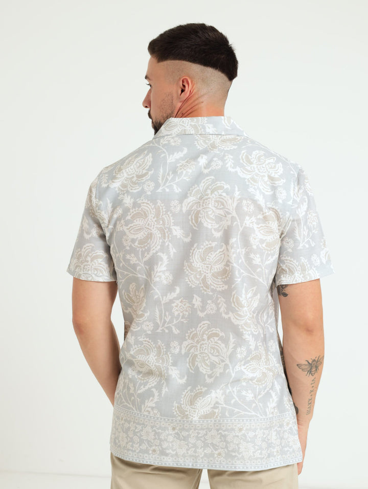 Border Print Shirt - Cream