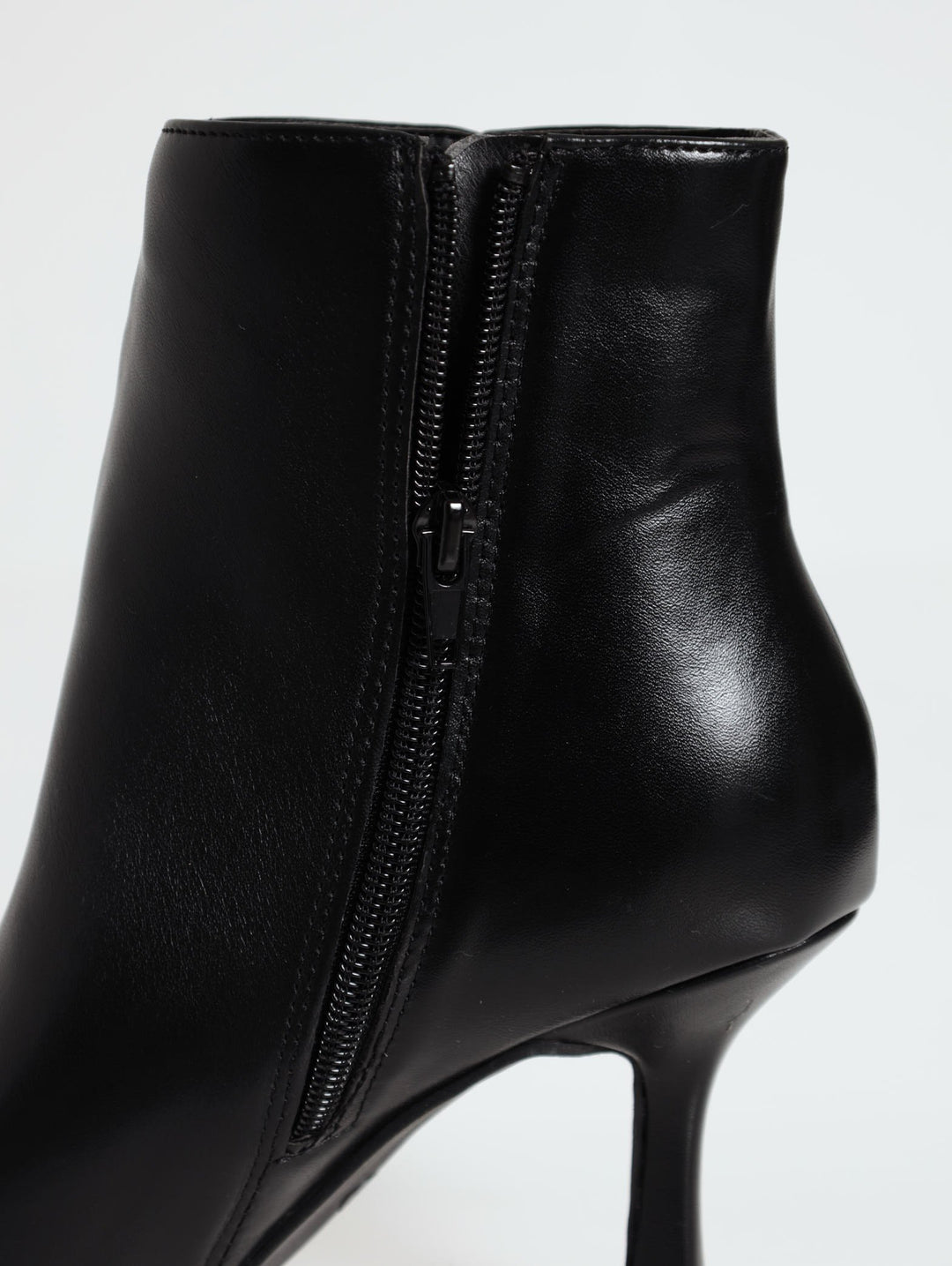 Pointed Heel Ankle Boot - Black