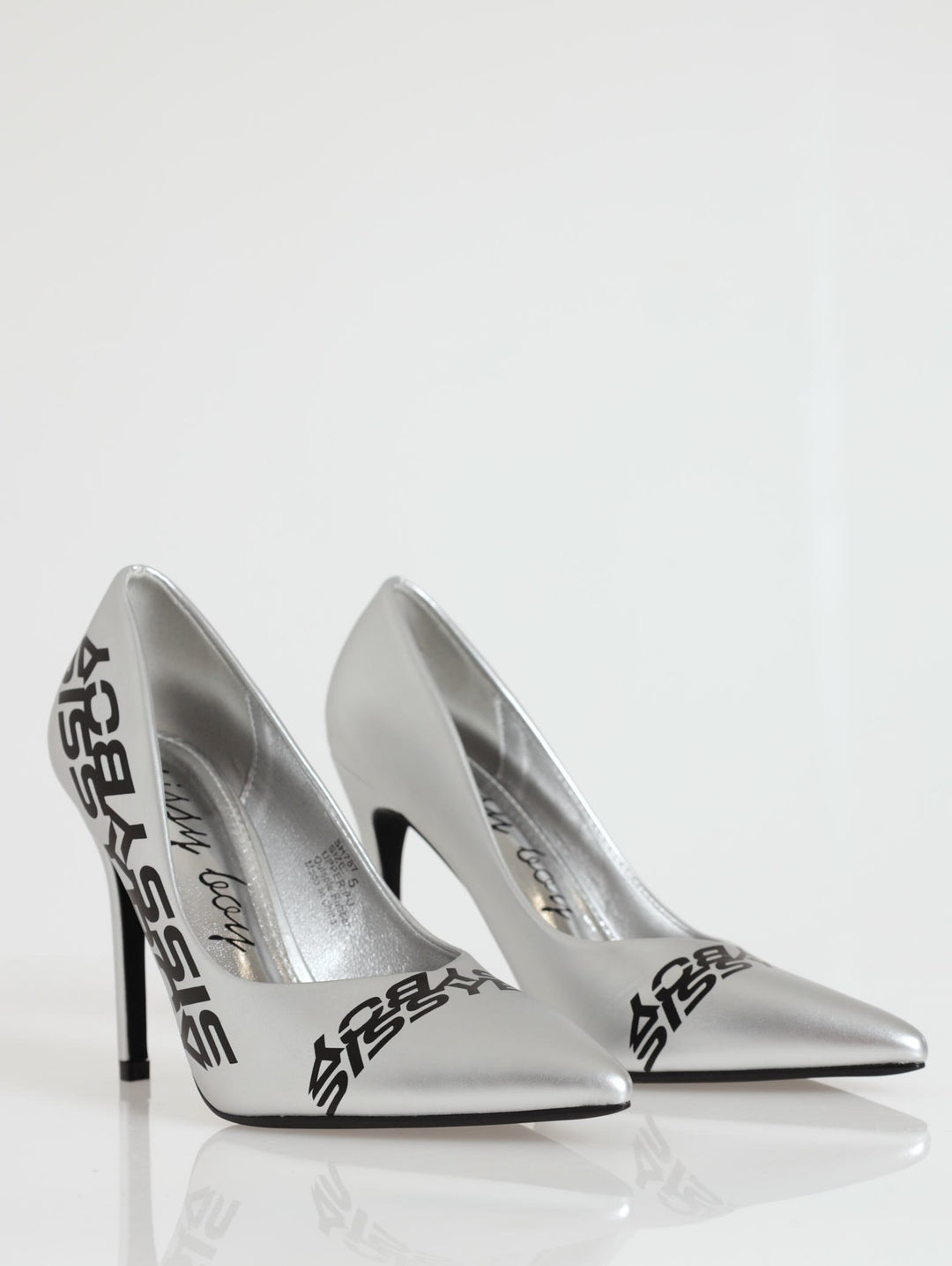 Crank It Up Pointed Court Heel - Silver