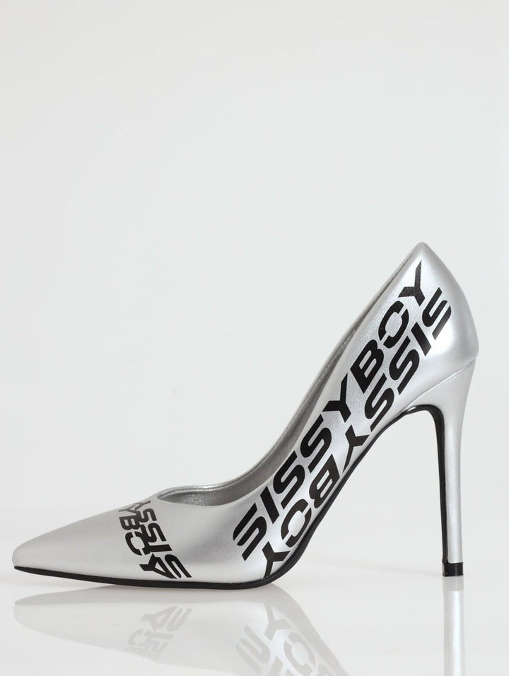 Crank It Up Pointed Court Heel - Silver