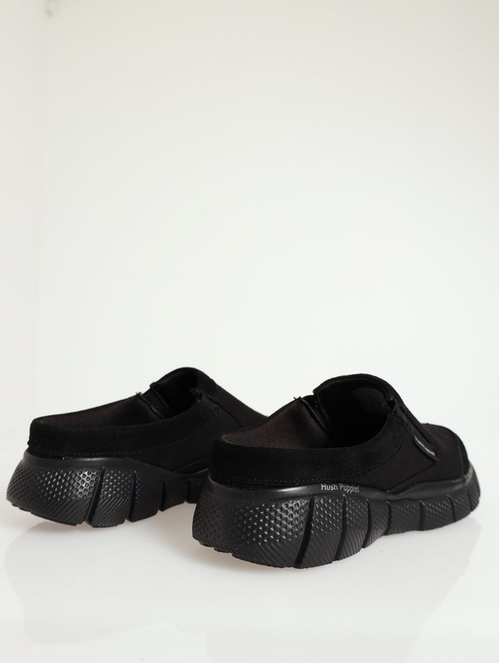 Open Back Comfort Knit Shoe - Black