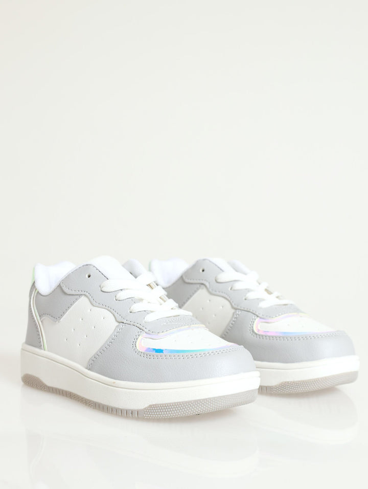 Girls Holographic Sneaker - White