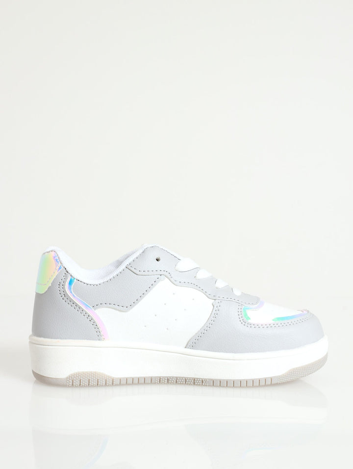 Girls Holographic Sneaker - White