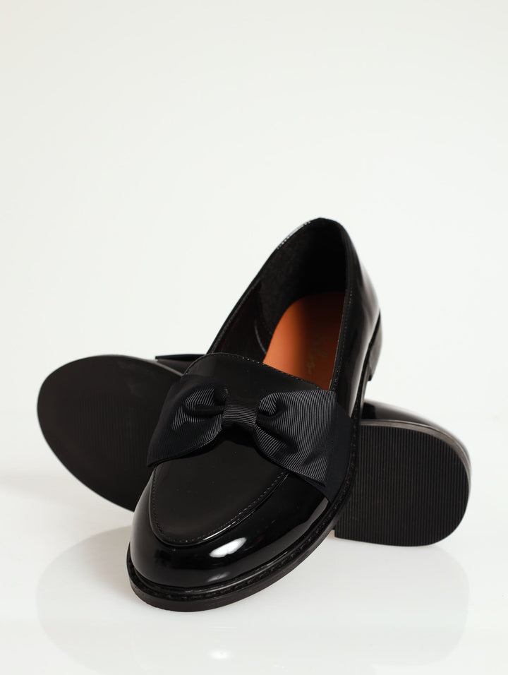 Loafer With Updated Petersham Bow - Black