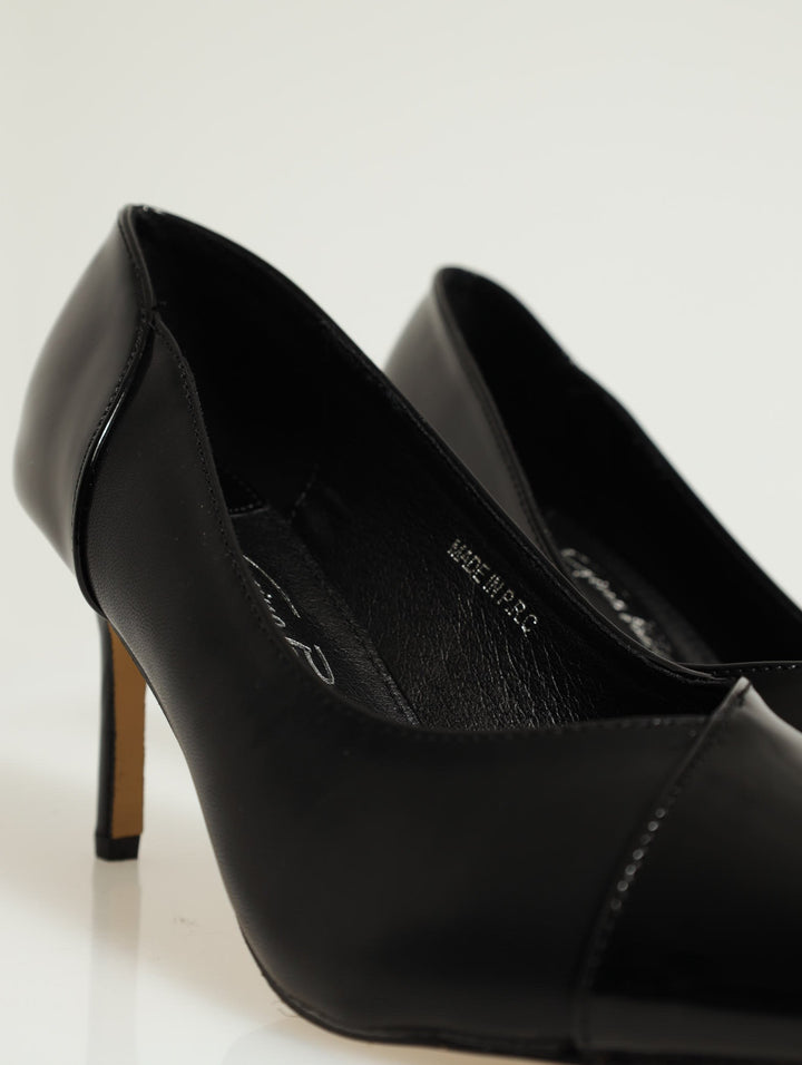 Taylor Pointed Toe Stiletto Court Heel - Black