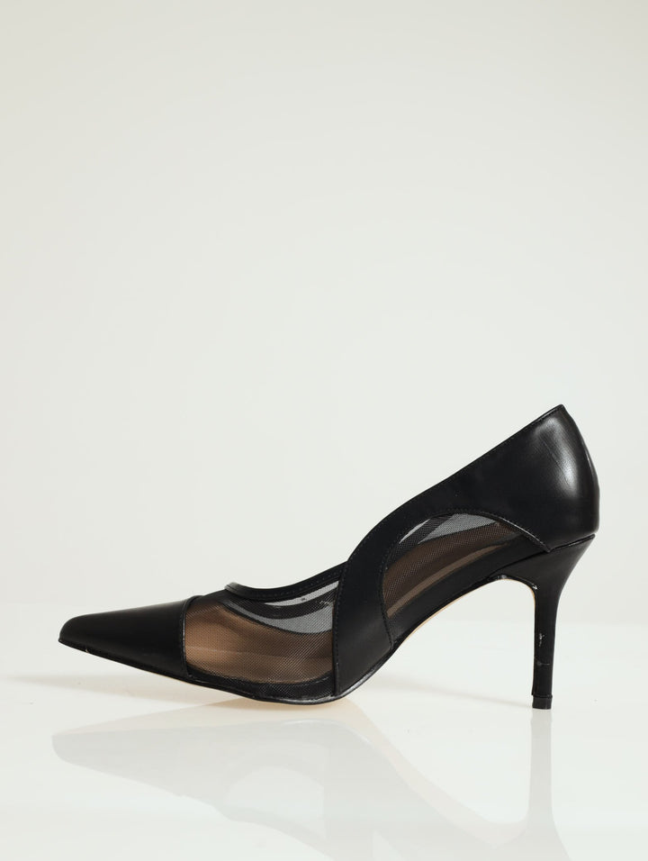 Bella Pointed Toe Stiletto Court Heel - Black