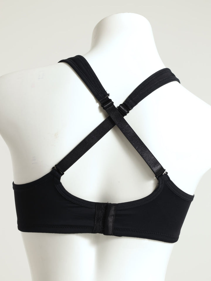 Full Support Underwire Sports Bra  - Black