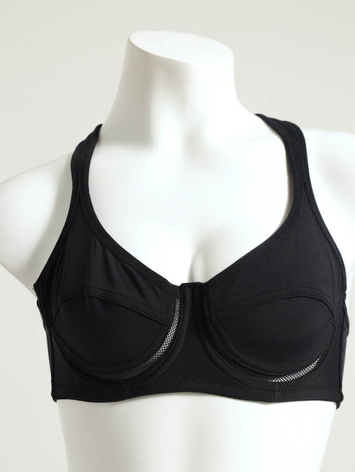 Full Support Underwire Sports Bra  - Black