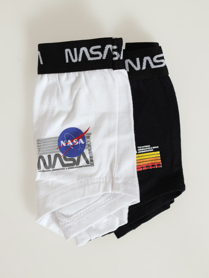 Pre-Boys 2 Pack Nasa Knit Boxers - Black