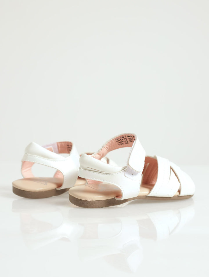 Pre-Girls Crossover Sandal - White