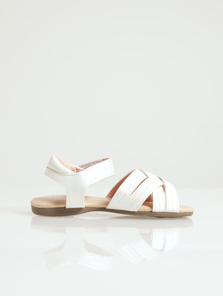 Pre-Girls Crossover Sandal - White