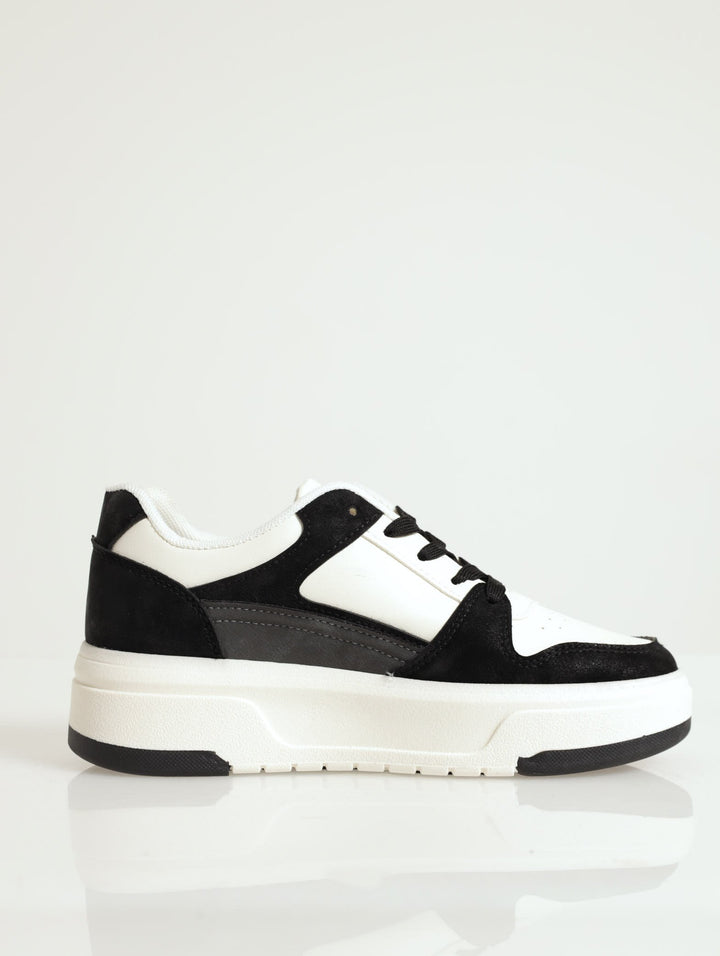Merle Rubber Side Flashion Platform Sneaker - Black/White