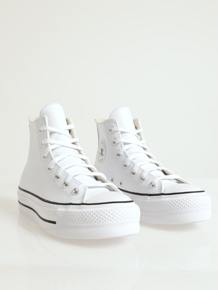 Ladies Chuck Taylor All Star Hi Leather Platform Sneaker White