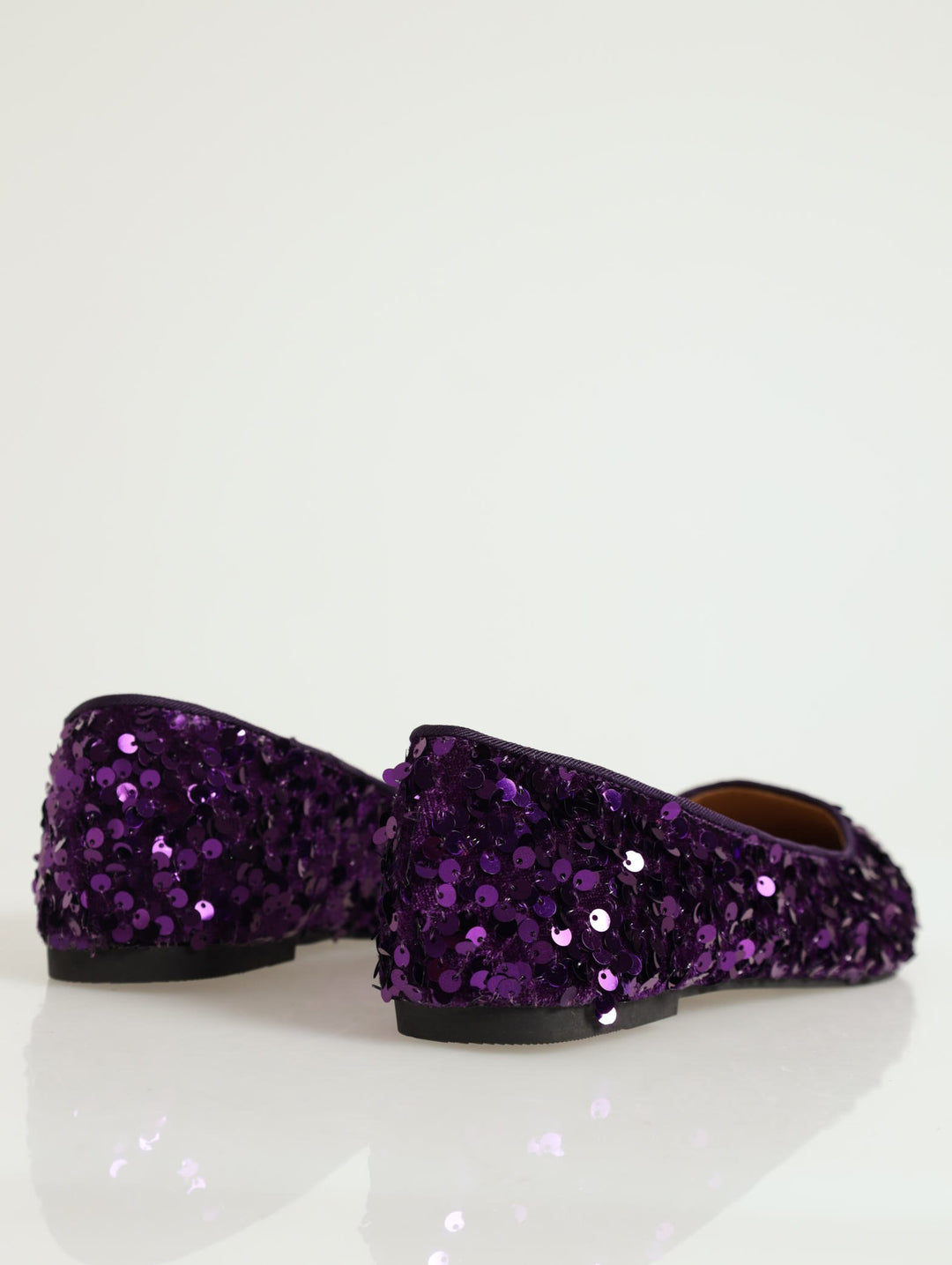 Sequined Pointy Pump - Lilac