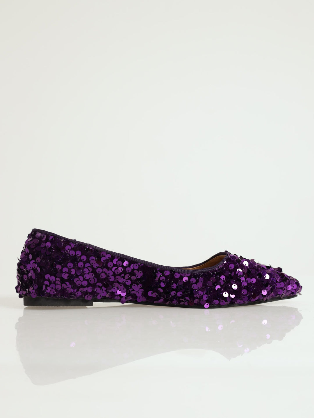 Sequined Pointy Pump - Lilac