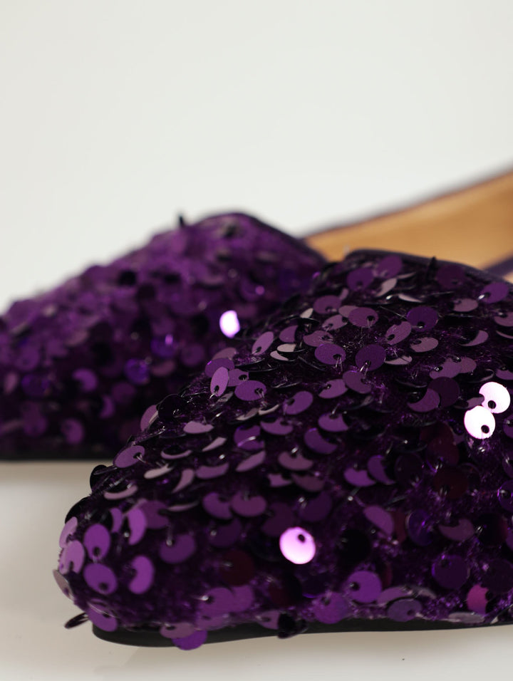 Sequined Pointy Pump - Lilac