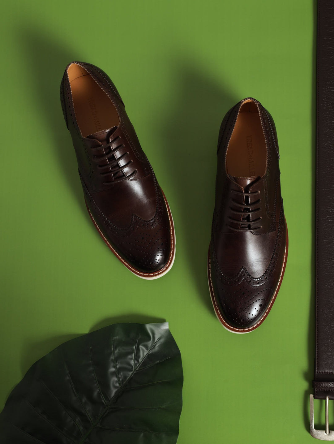 Brogue Smart Casual Lace-Up With White Sole - Chocolate