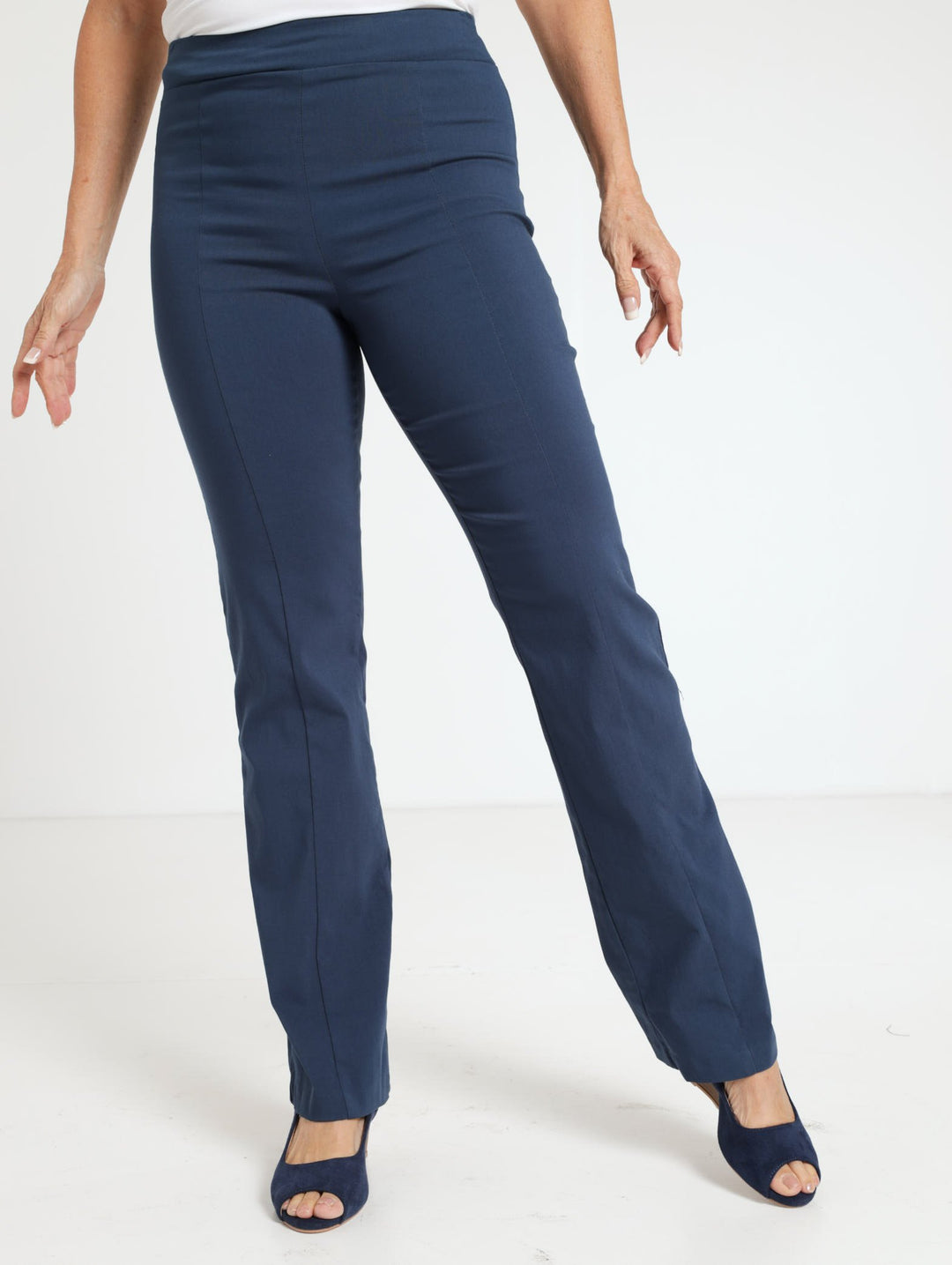 Straight Leg Bengaline Pants - Navy
