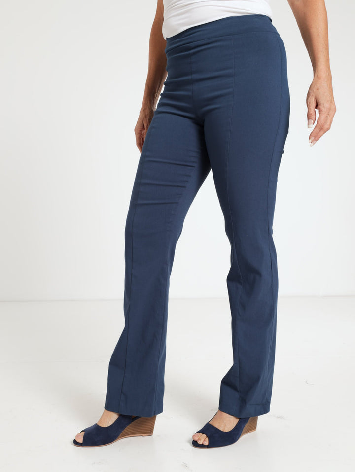 Straight Leg Bengaline Pants - Navy