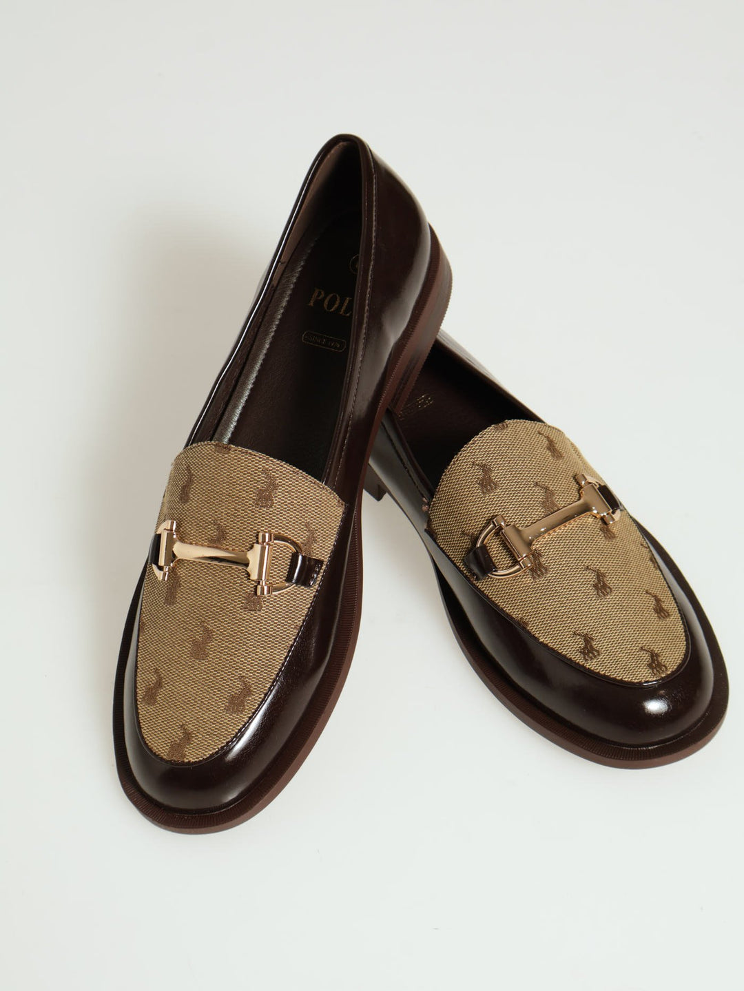 Monogram Bit Detail Loafer - Brown