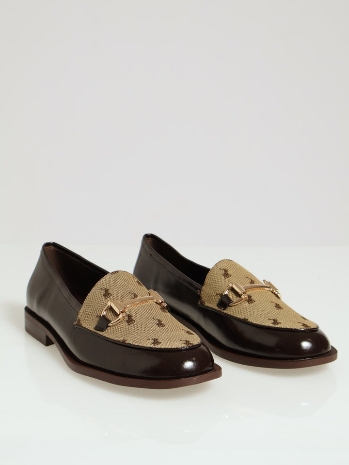 Monogram Bit Detail Loafer - Brown
