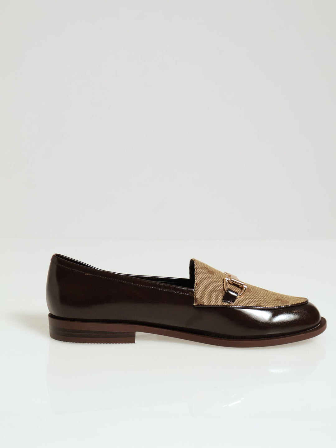 Monogram Bit Detail Loafer - Brown