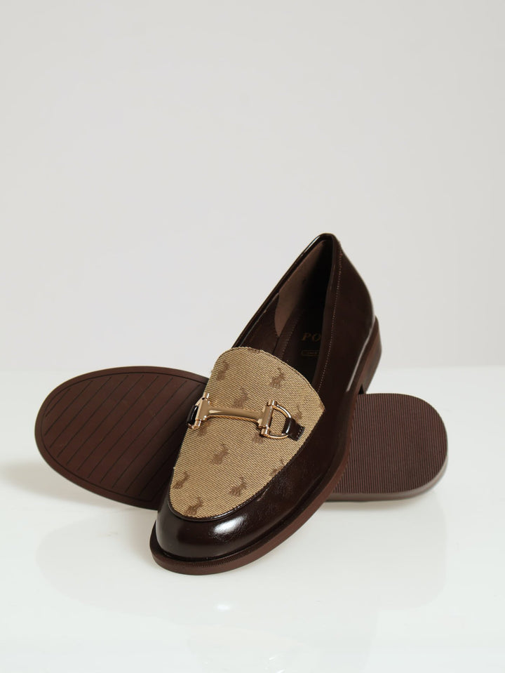 Monogram Bit Detail Loafer - Brown