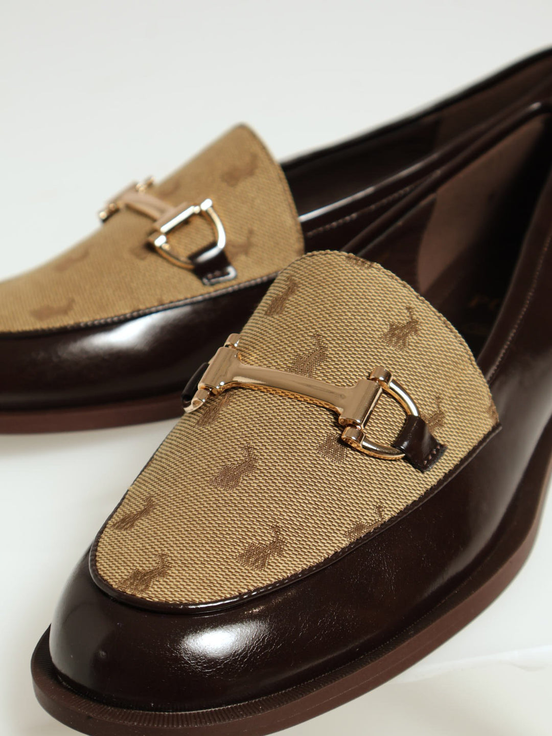 Monogram Bit Detail Loafer - Brown