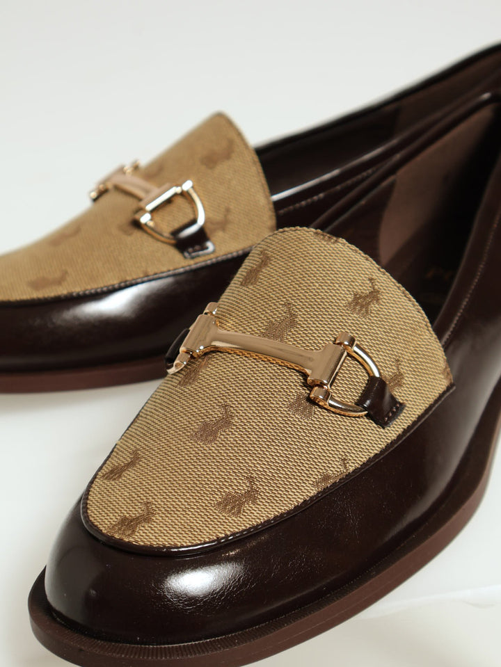Monogram Bit Detail Loafer - Brown