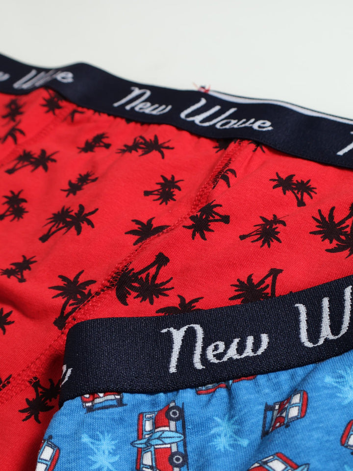 Boys 3 Pack Nautical Island Life Boxer - Red