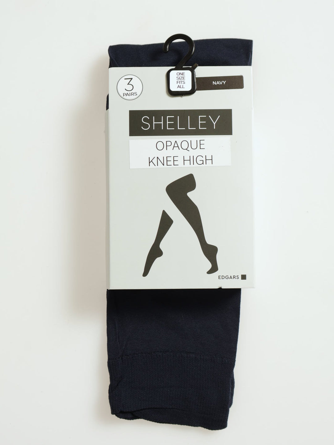 3 Pack Opaque  Knee High Stockings - Navy