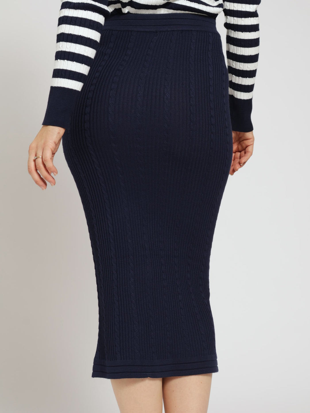Classic Midi Knitwear Skirt - Navy
