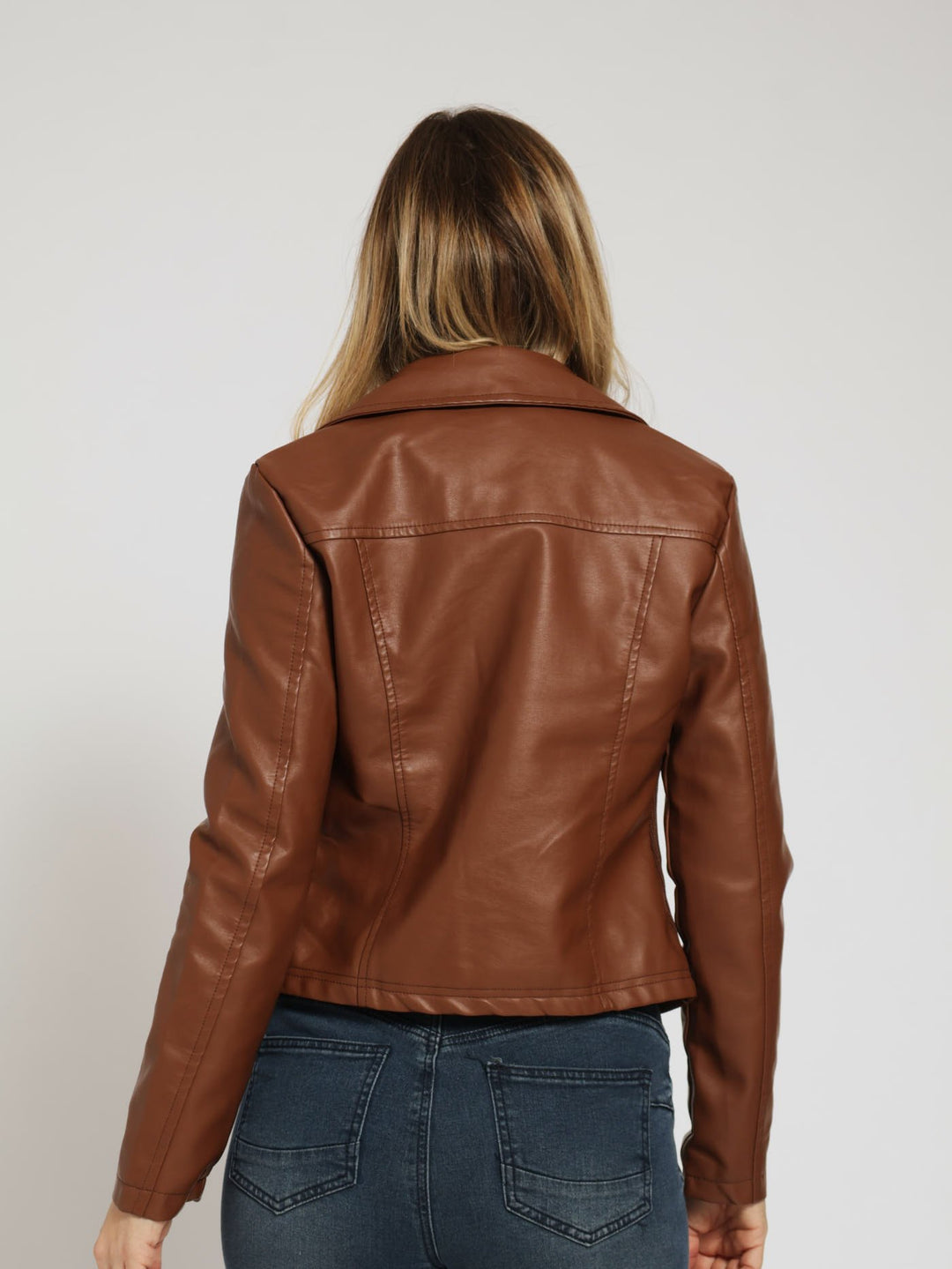 Pu Biker Jacket - Chocolate