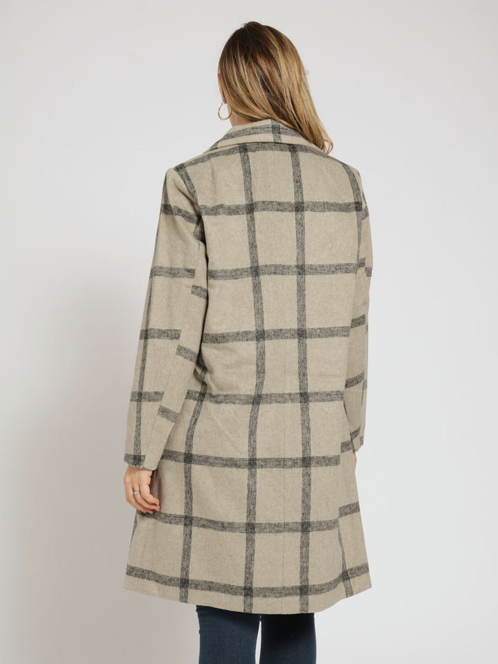 Check Coat - White