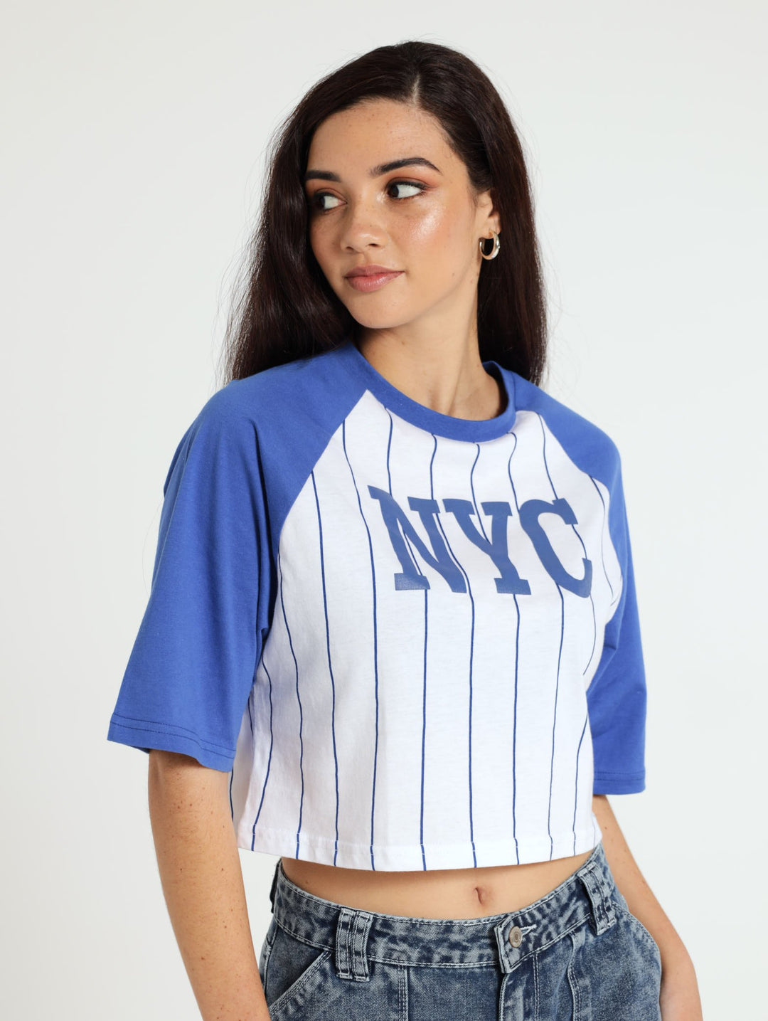 Baseball Raglan Tee - Cobalt