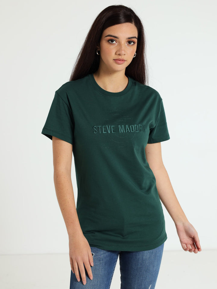 Laila Small Logo Tee - Dark Green