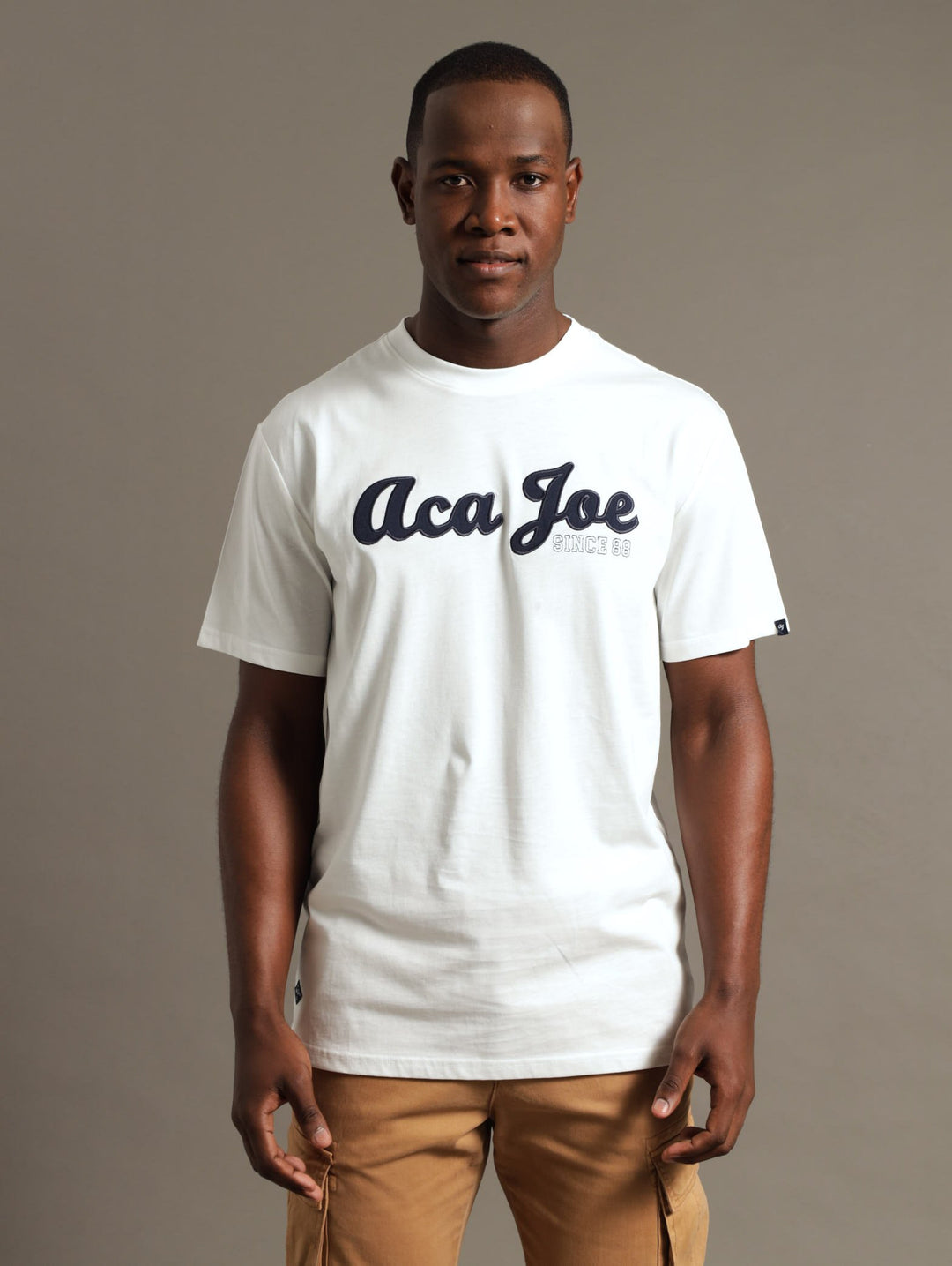 Twill Applique Tee - White