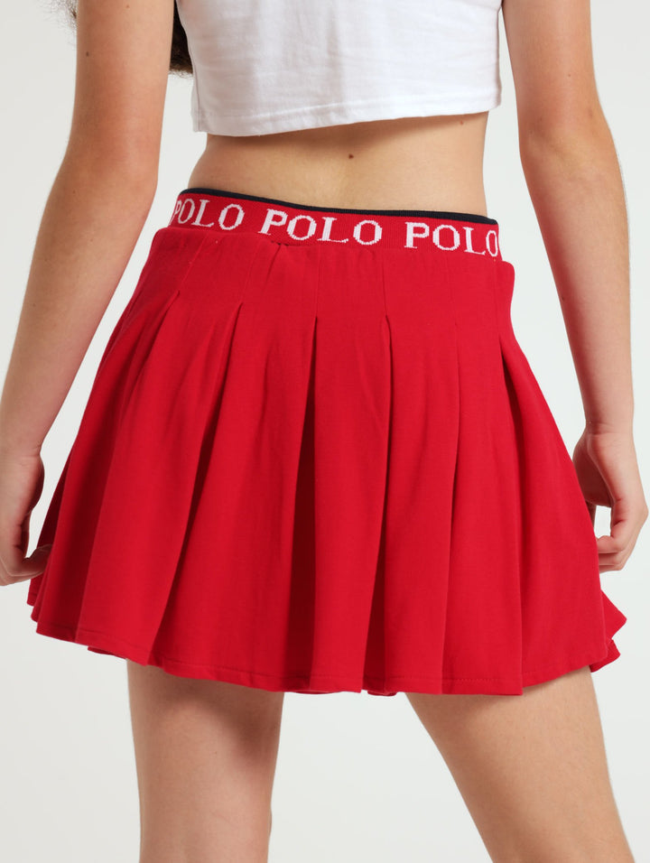 Girls Carey Tennis Skort - Red