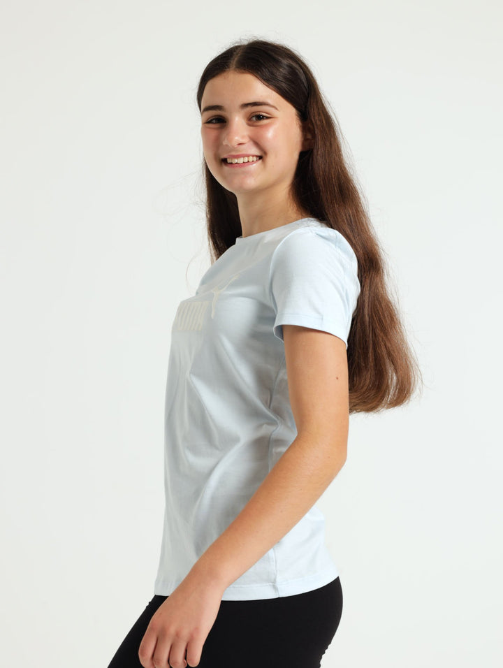 Girls Essential Logo Tee - Blue